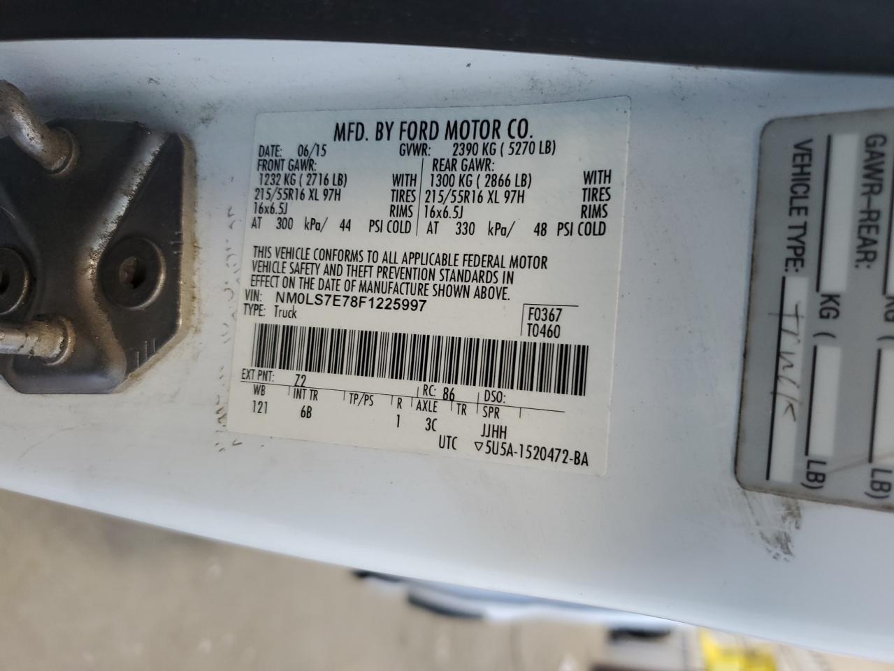 2015 Ford Transit Connect Xl VIN: NM0LS7E78F1225997 Lot: 68642374