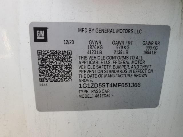 1G1ZD5ST4MF051366 Chevrolet Malibu LT 12