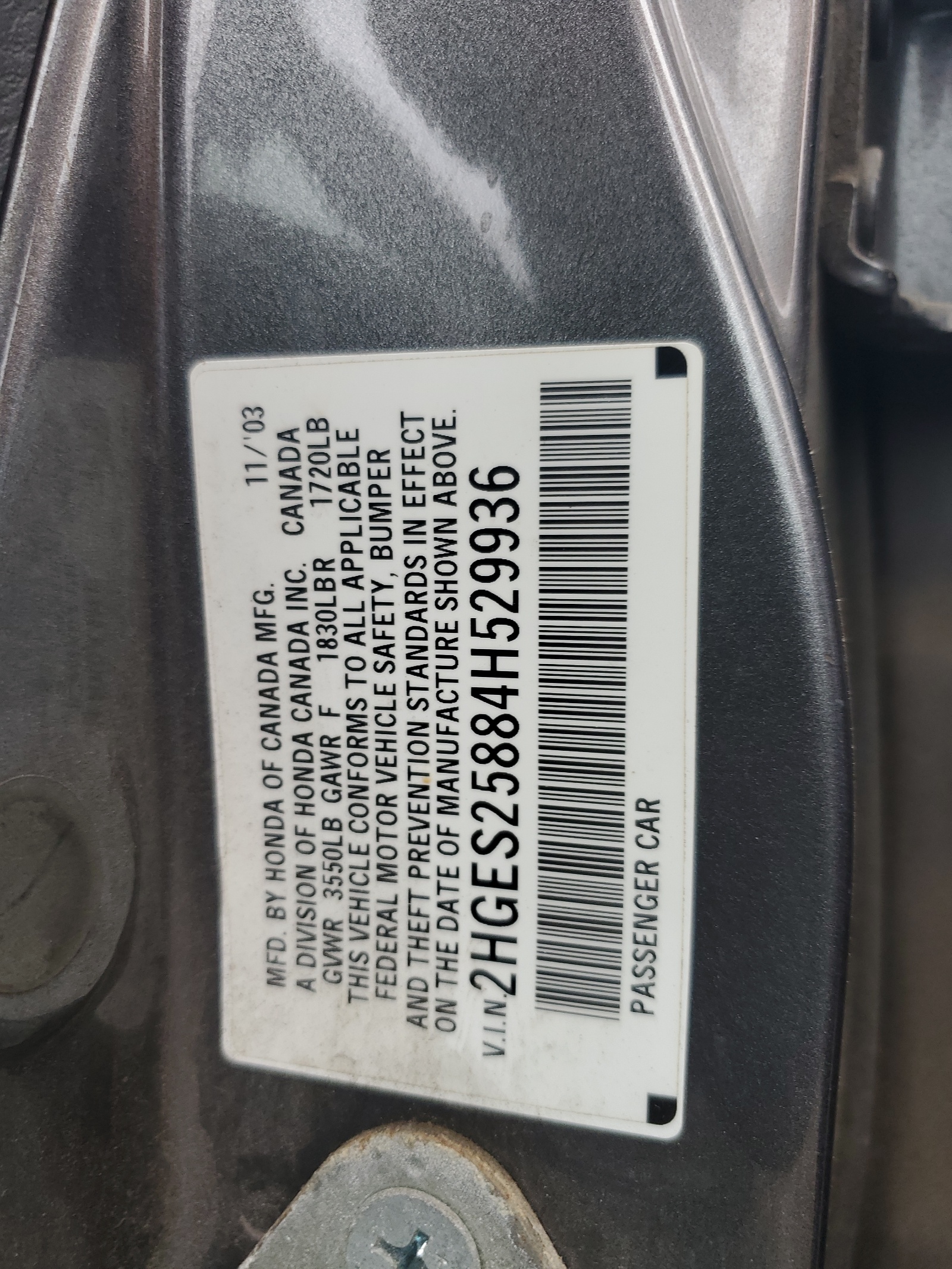 2HGES25884H529936 2004 Honda Civic Ex