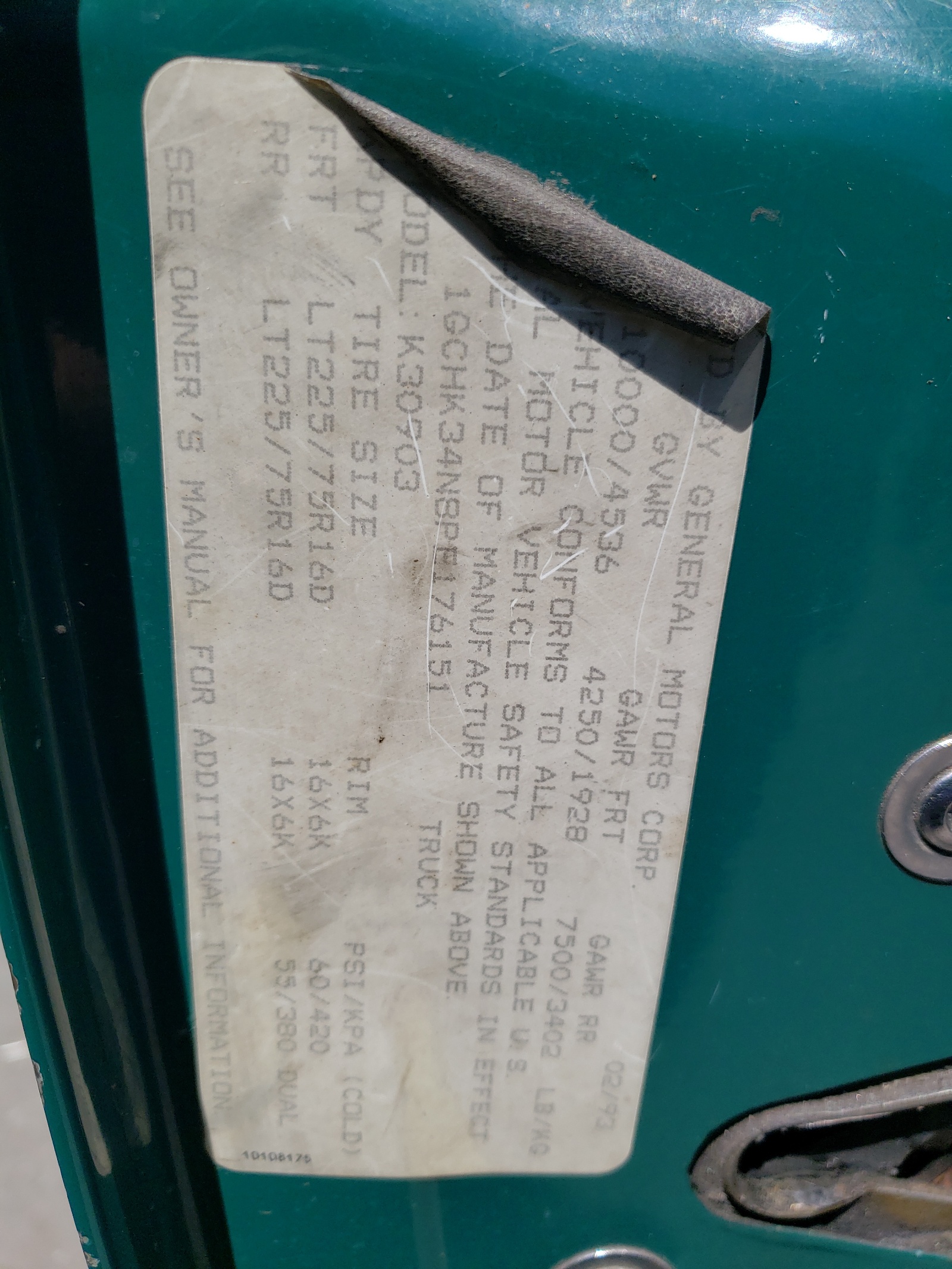 1GCHK34N8PE176151 1993 Chevrolet Gmt-400 K3500