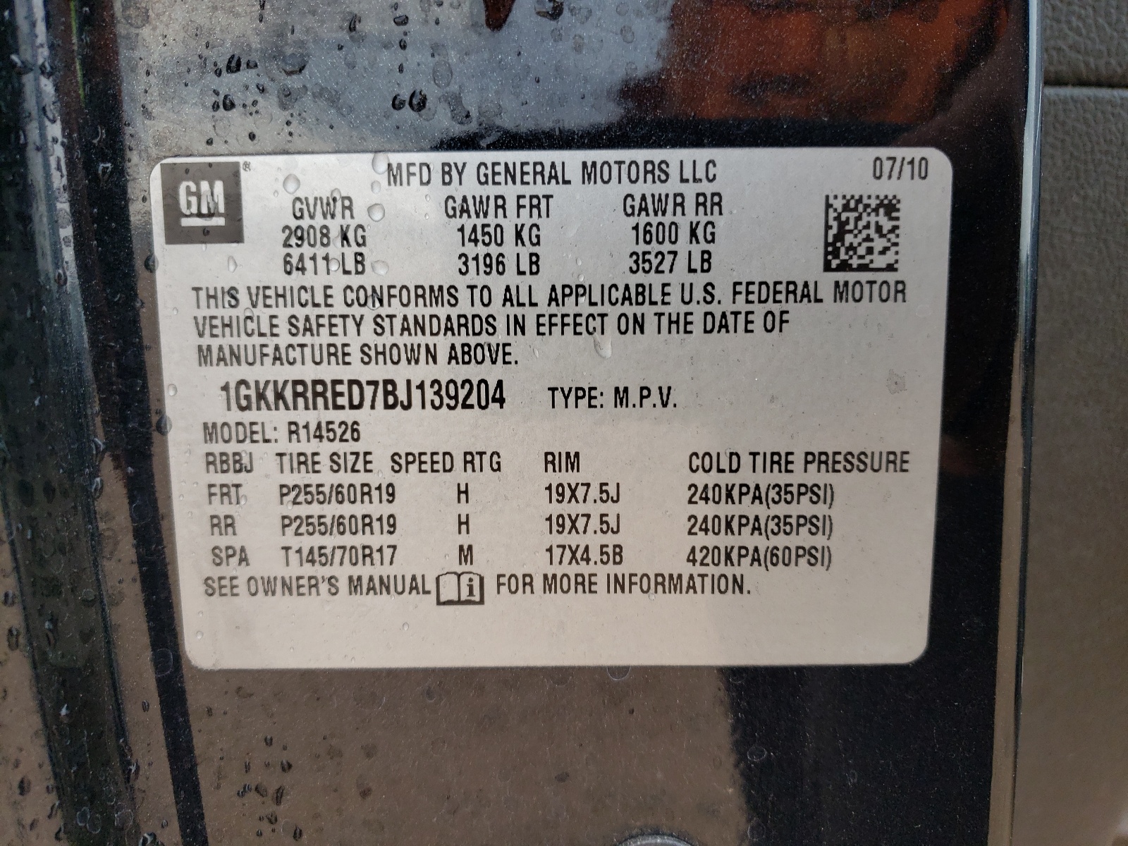 1GKKRRED7BJ139204 2011 GMC Acadia Slt-1