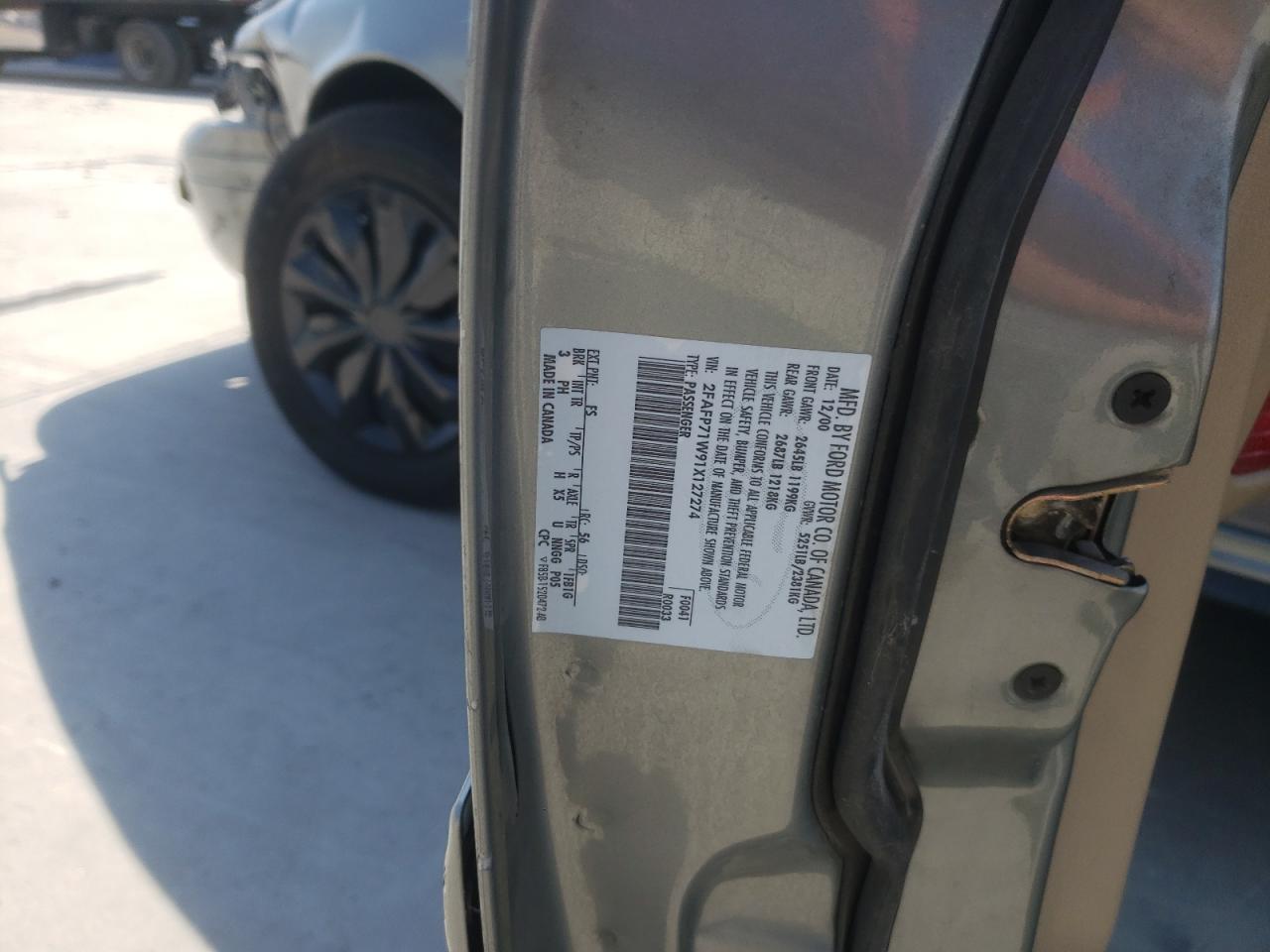 2001 Ford Crown Victoria Police Interceptor VIN: 2FAFP71W91X127274 Lot: 63841694