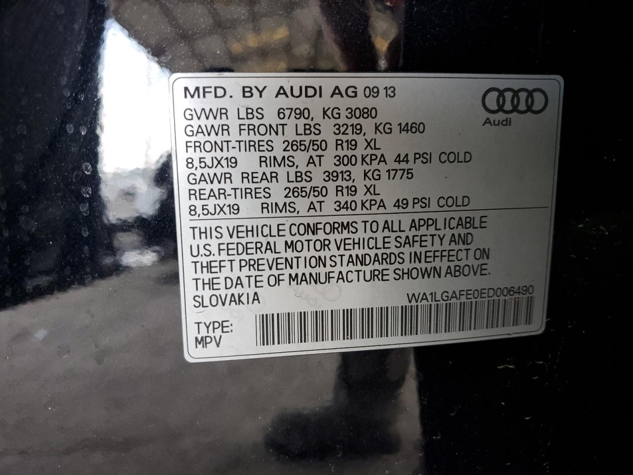 2014 Audi Q7 Premium Plus VIN: WA1LGAFE0ED006490 Lot: 63564034