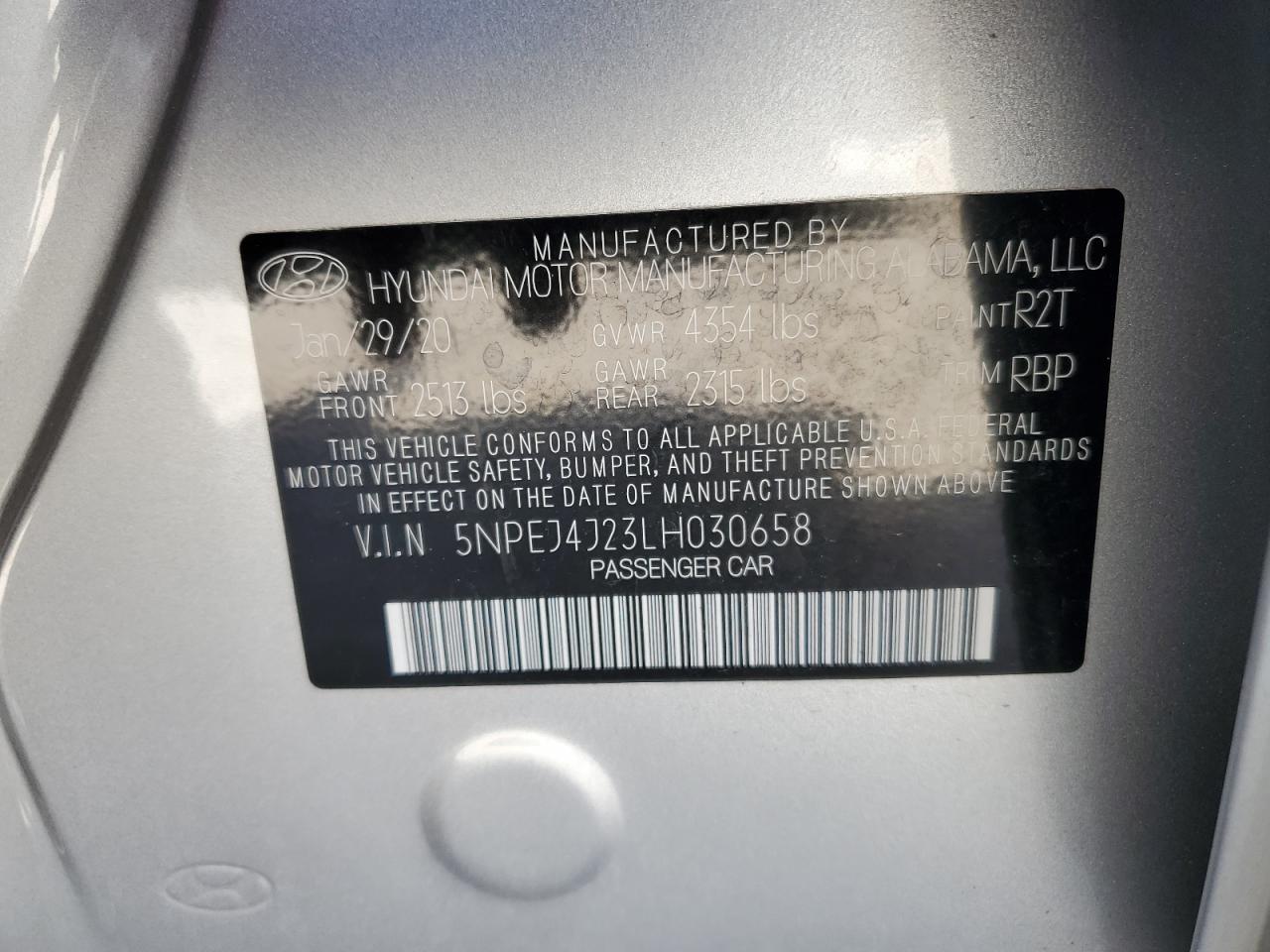 2020 Hyundai Sonata Sel Plus VIN: 5NPEJ4J23LH030658 Lot: 65389214