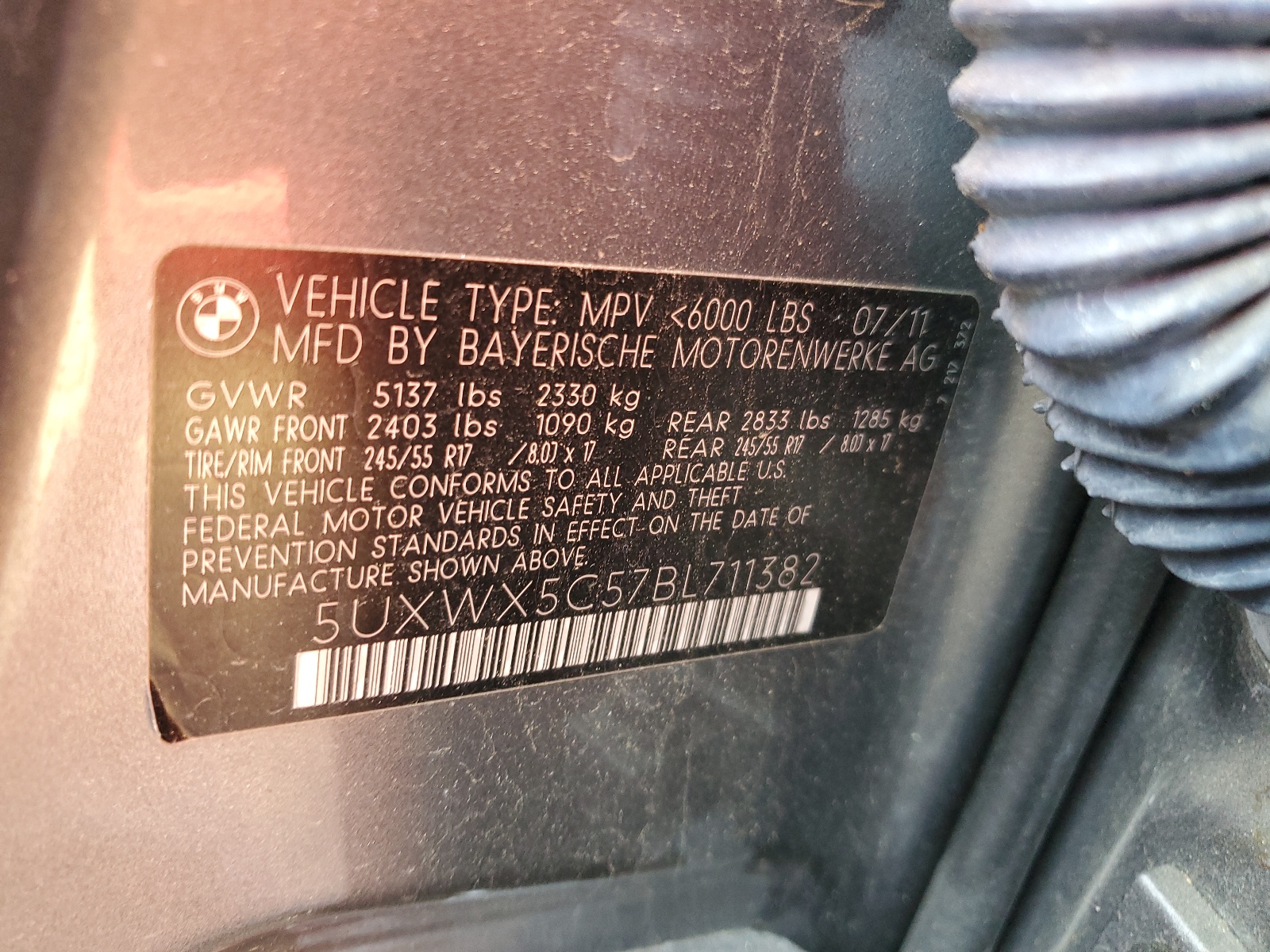 5UXWX5C57BL711382 2011 BMW X3 xDrive28I