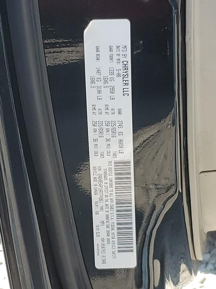 2008 Chrysler Town & Country Touring VIN: 2A8HR54P18R774961 Lot: 63765234