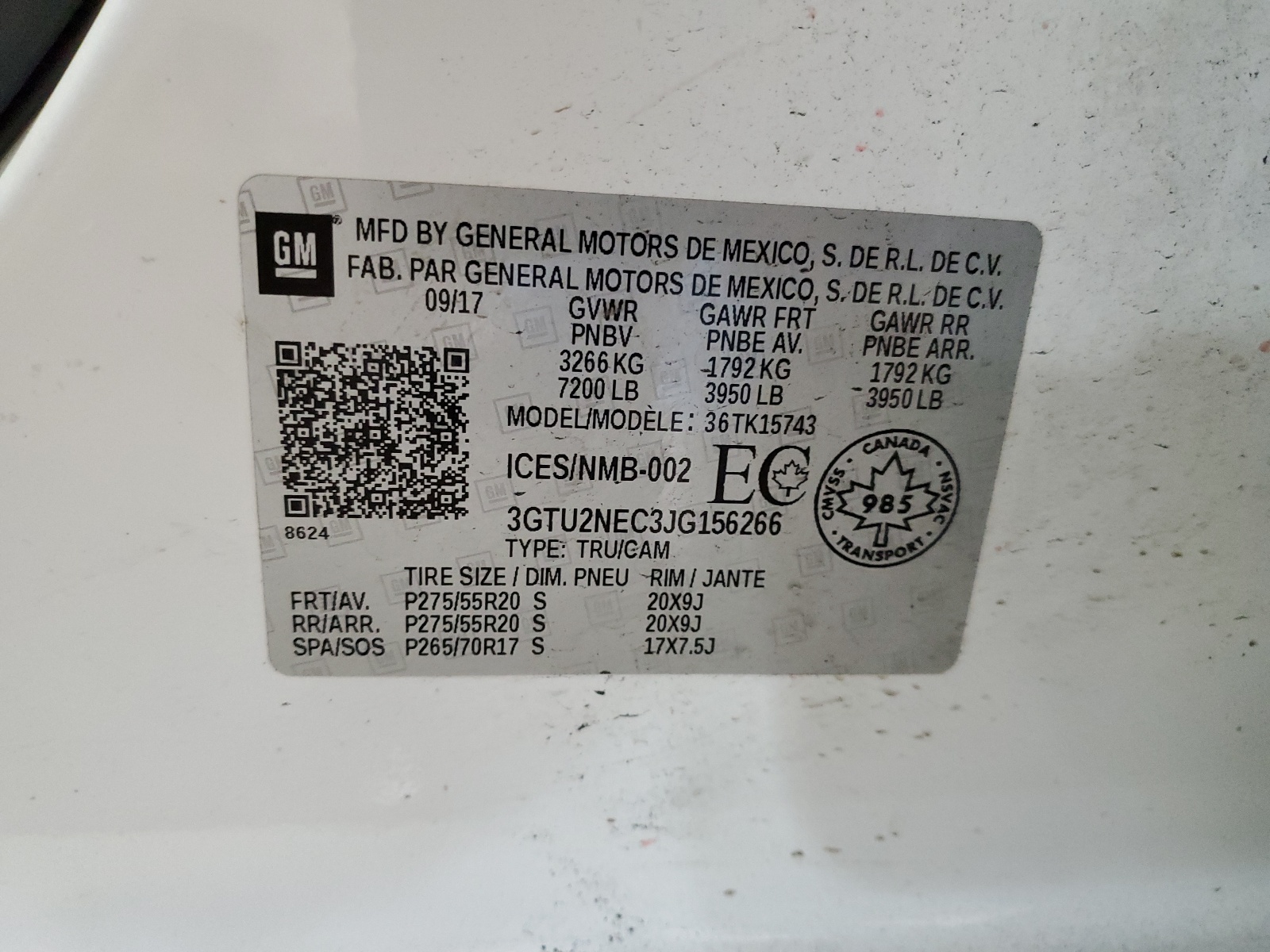 3GTU2NEC3JG156266 2018 GMC Sierra K1500 Slt