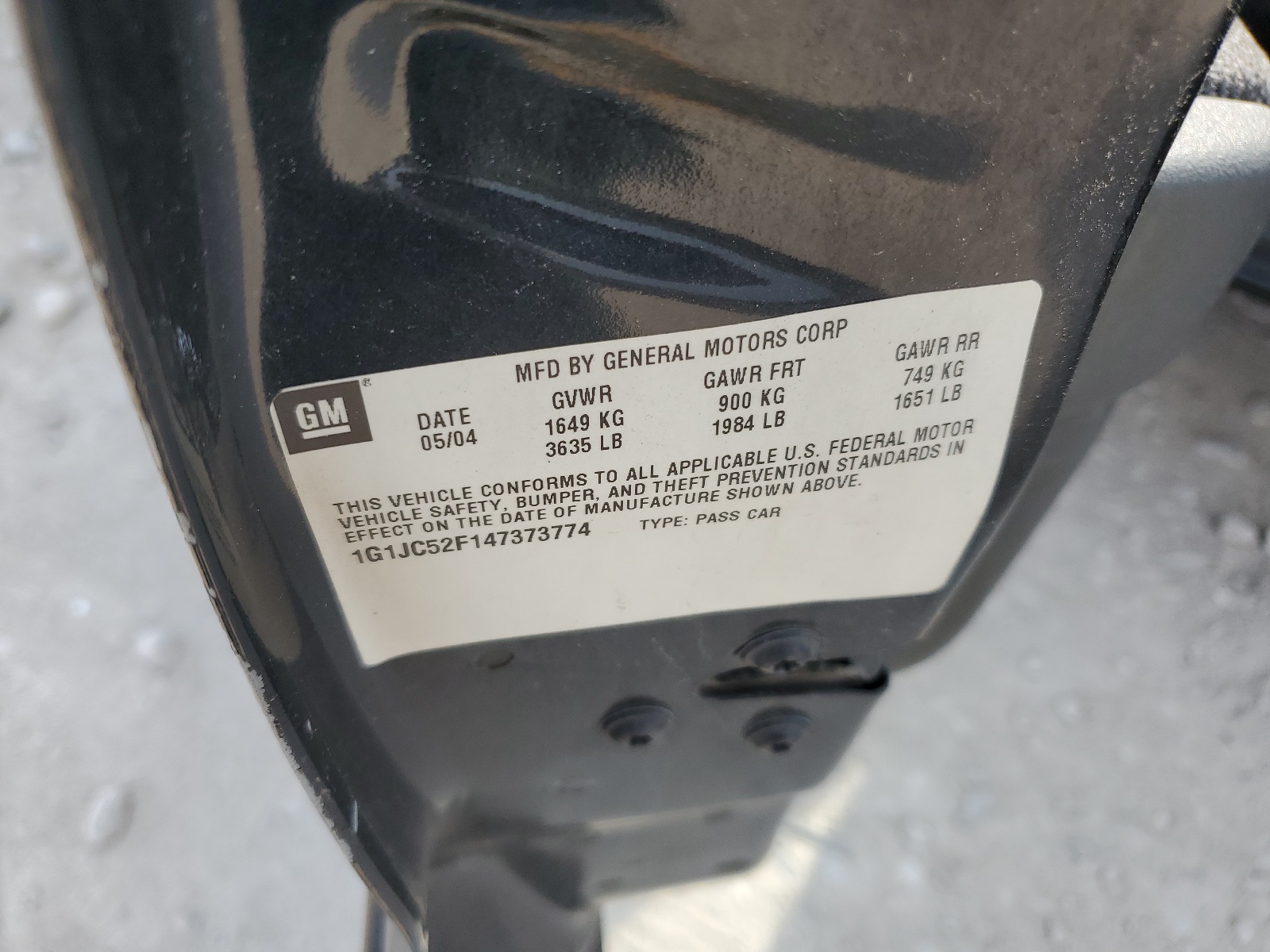 1G1JC52F147373774 2004 Chevrolet Cavalier