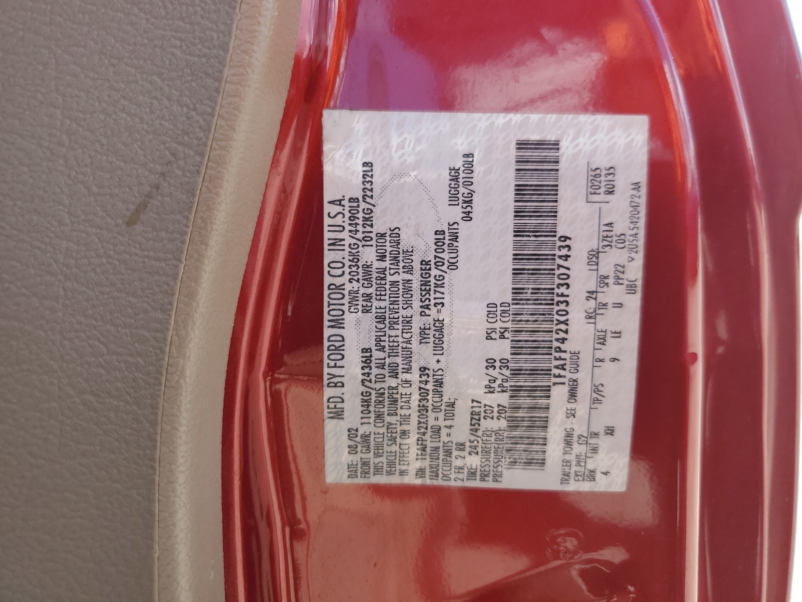 1FAFP42X03F307439 2003 Ford Mustang Gt