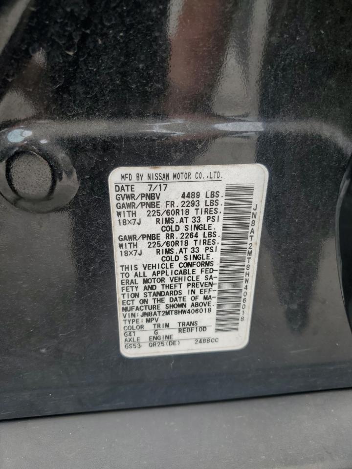 2017 Nissan Rogue S VIN: JN8AT2MT8HW406018 Lot: 63857894