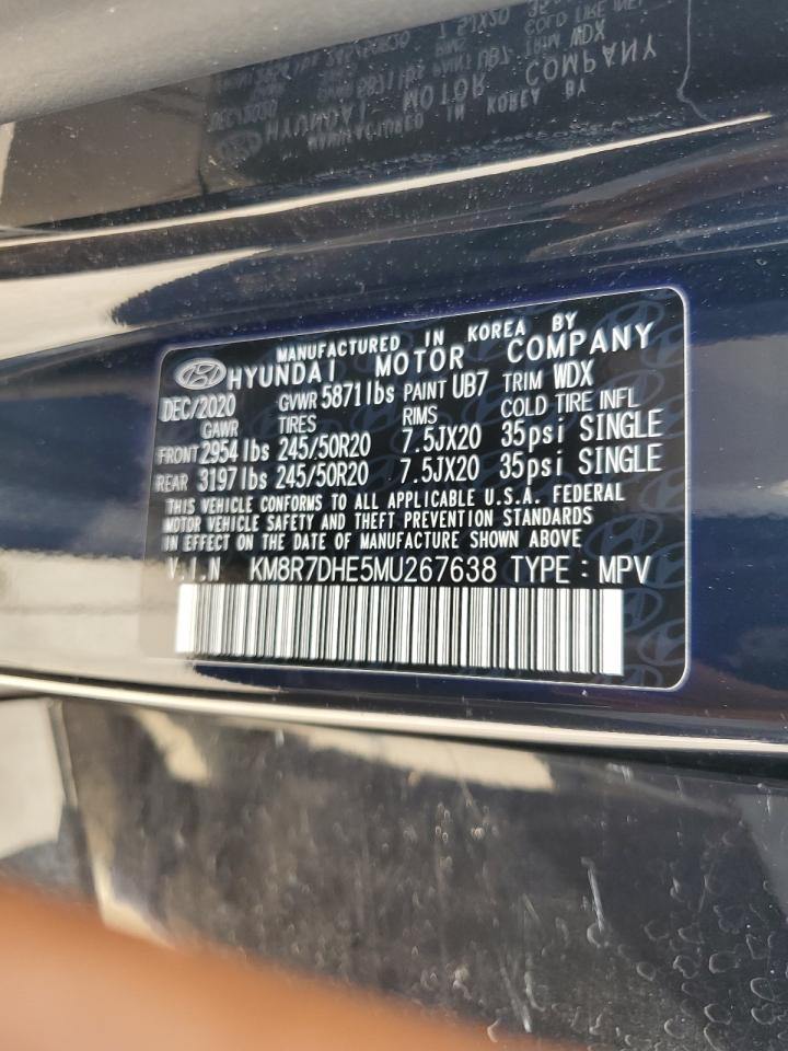 2021 Hyundai Palisade Calligraphy VIN: KM8R7DHE5MU267638 Lot: 65453104