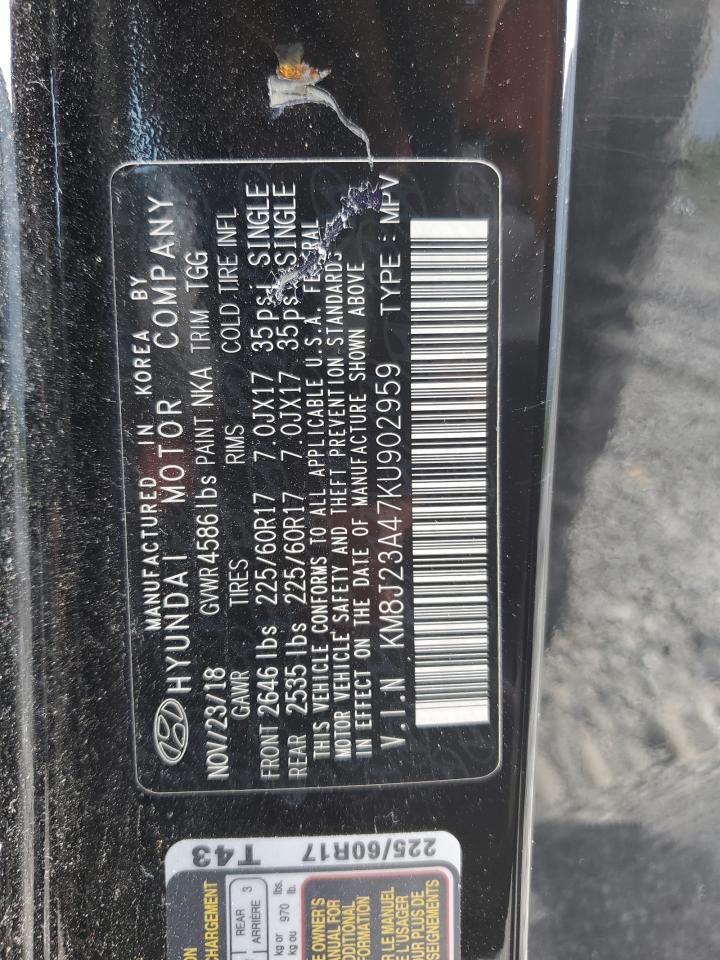 2019 Hyundai Tucson Se VIN: KM8J23A47KU902959 Lot: 65736954