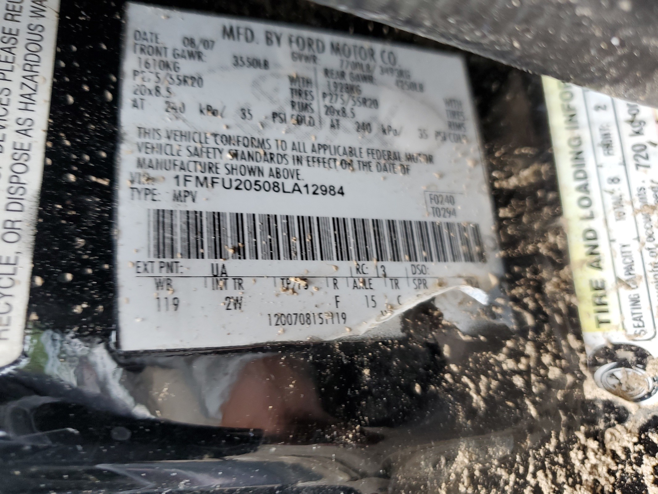 1FMFU20508LA12984 2008 Ford Expedition Limited