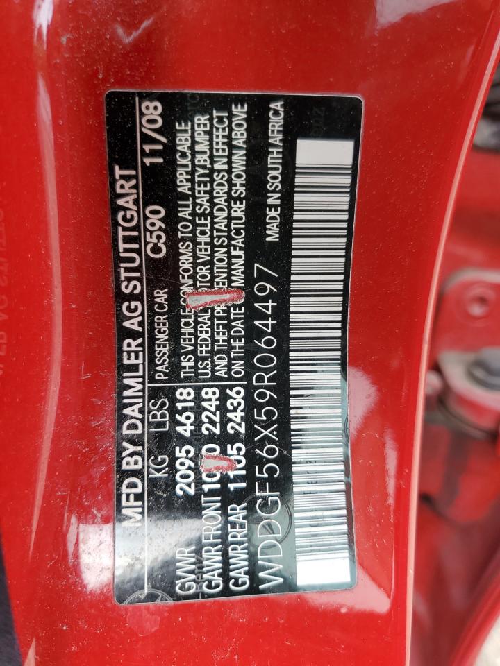 2009 Mercedes-Benz C 350 VIN: WDDGF56X59R064497 Lot: 64515134