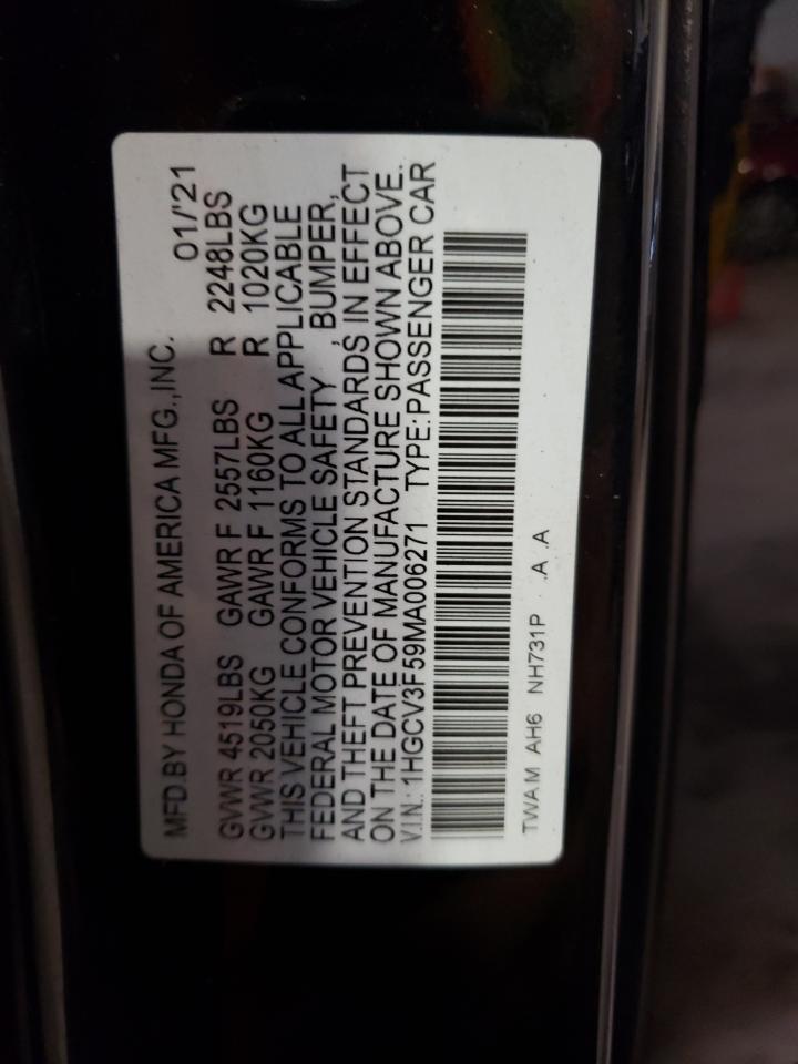 1HGCV3F59MA006271 Honda Accord HYB 12