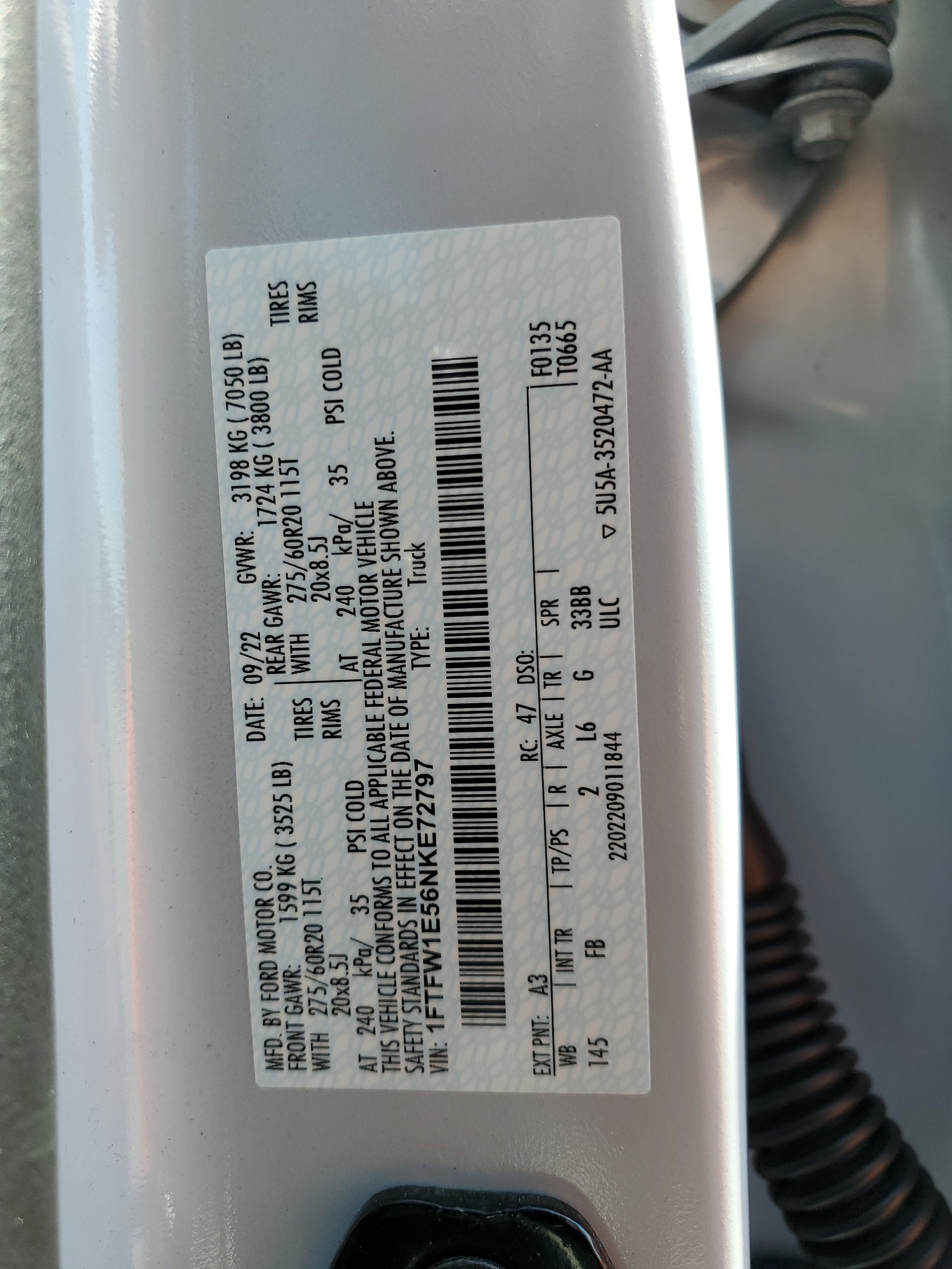 1FTFW1E56NKE72797 2022 Ford F150 Supercrew