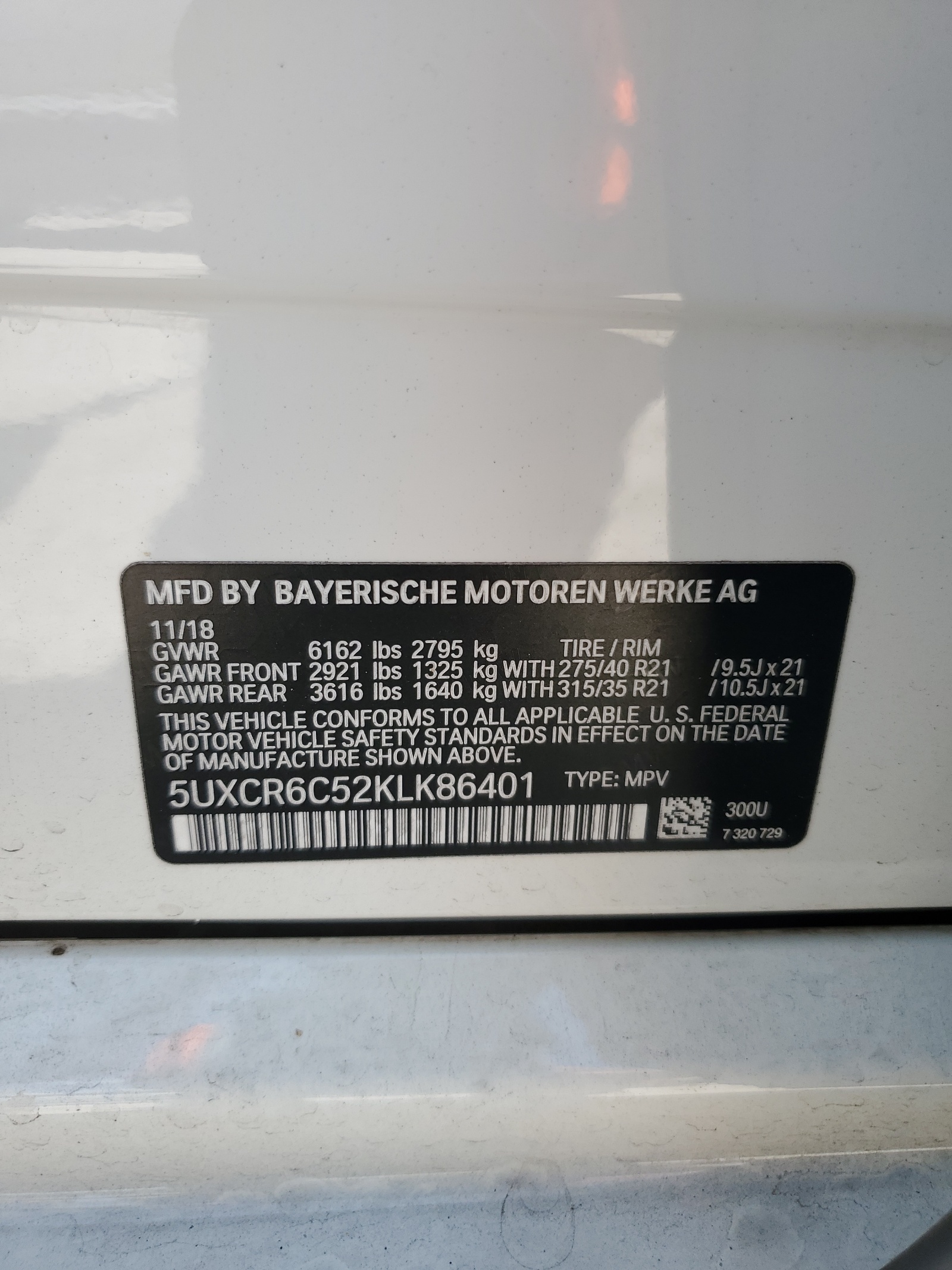 5UXCR6C52KLK86401 2019 BMW X5 xDrive40I