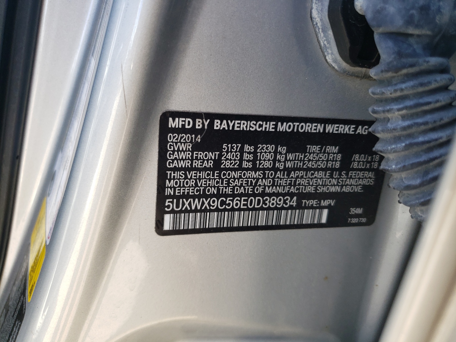 5UXWX9C56E0D38934 2014 BMW X3 xDrive28I