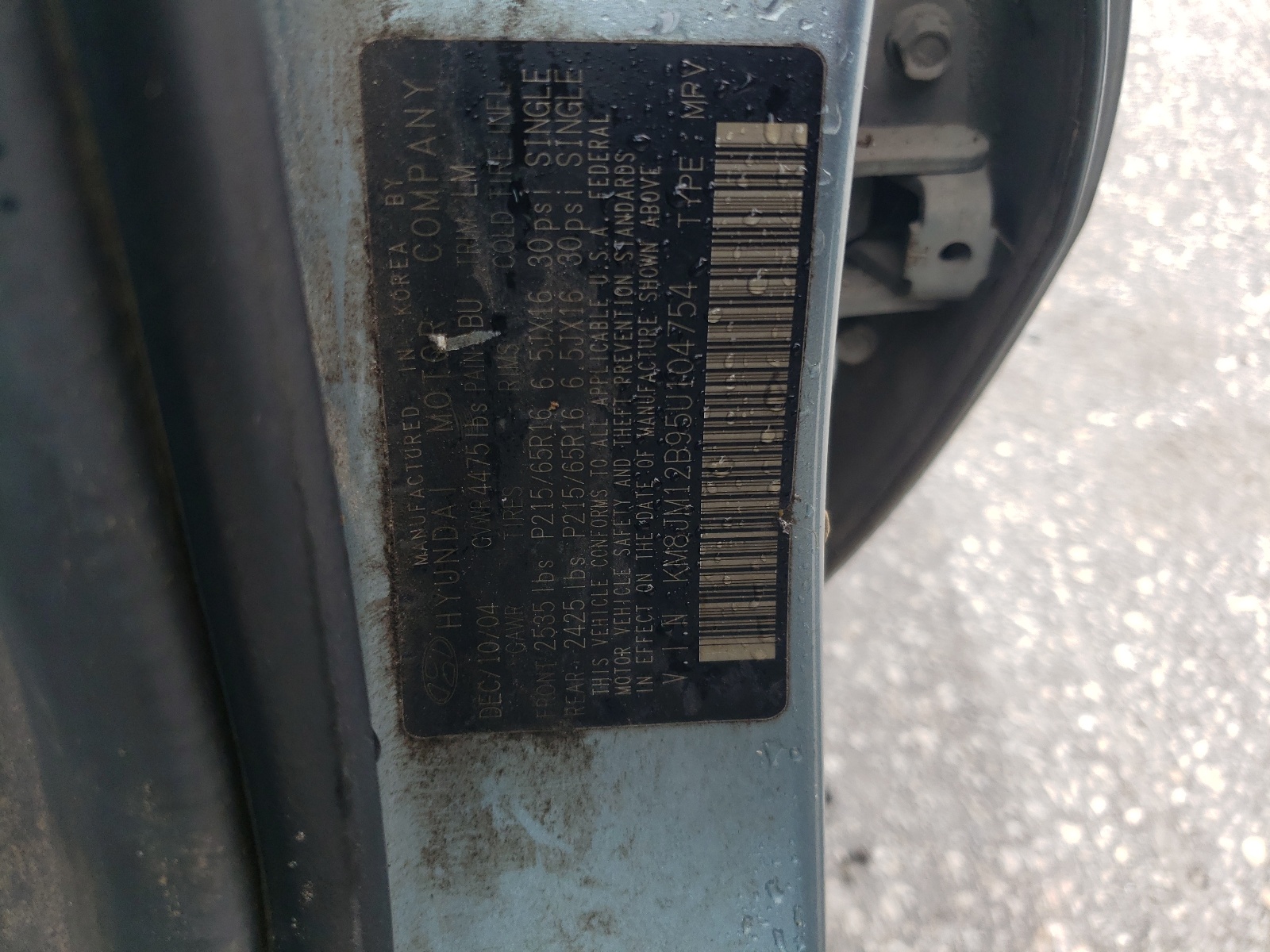 KM8JM12B95U104754 2005 Hyundai Tucson Gl