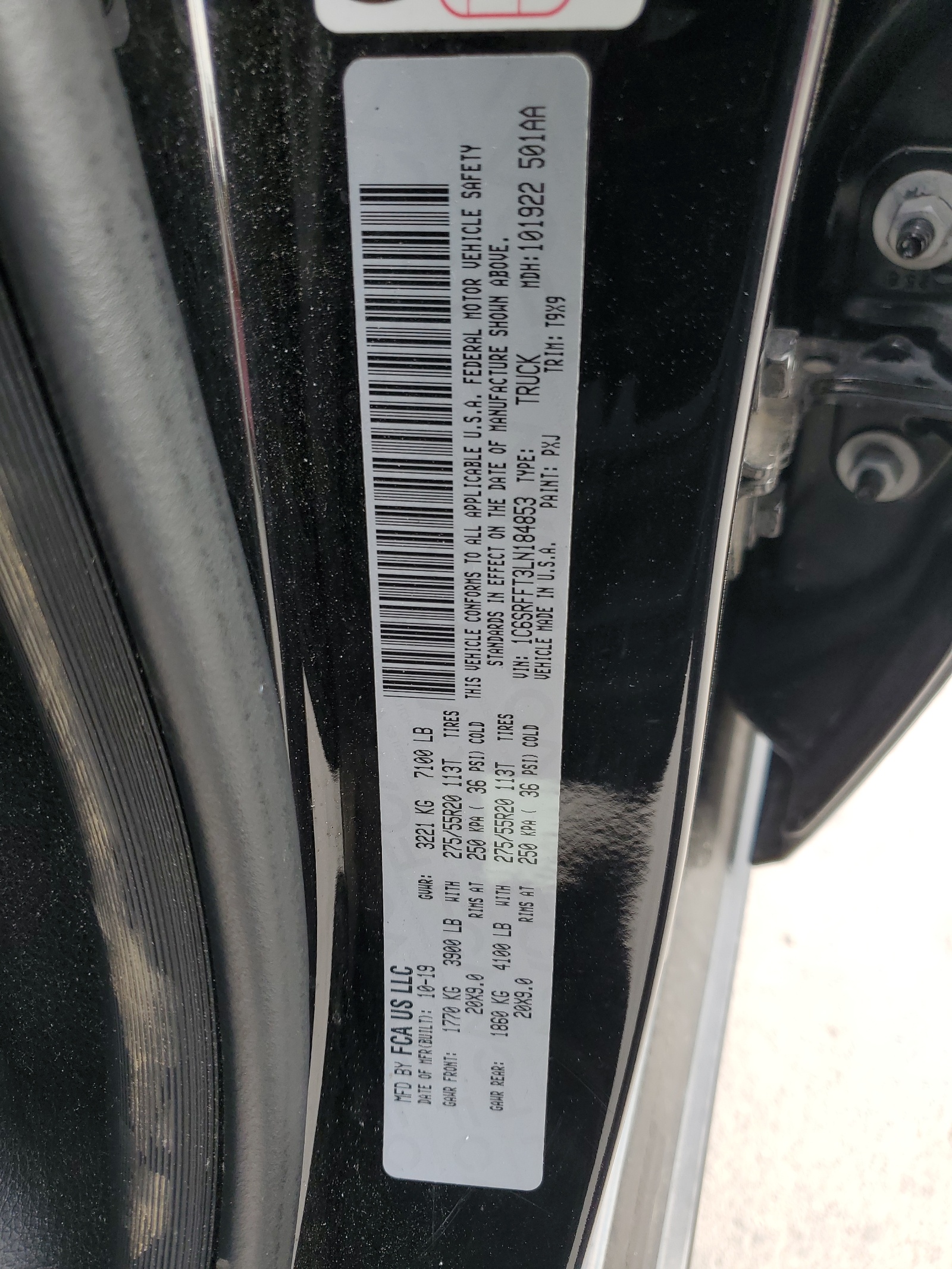 1C6SRFFT3LN184853 2020 Ram 1500 Big Horn/Lone Star