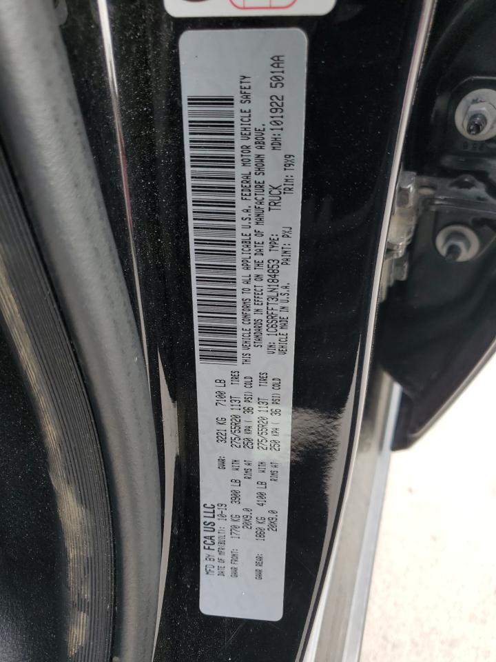 2020 Ram 1500 Big Horn/Lone Star VIN: 1C6SRFFT3LN184853 Lot: 63537034