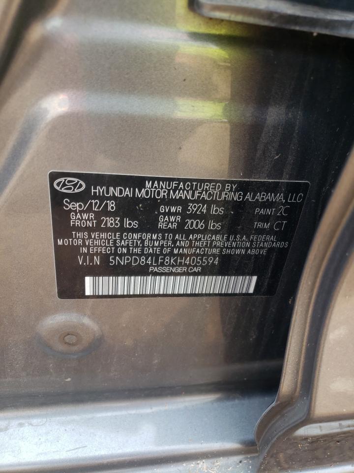 2019 Hyundai Elantra Sel VIN: 5NPD84LF8KH405594 Lot: 64161624