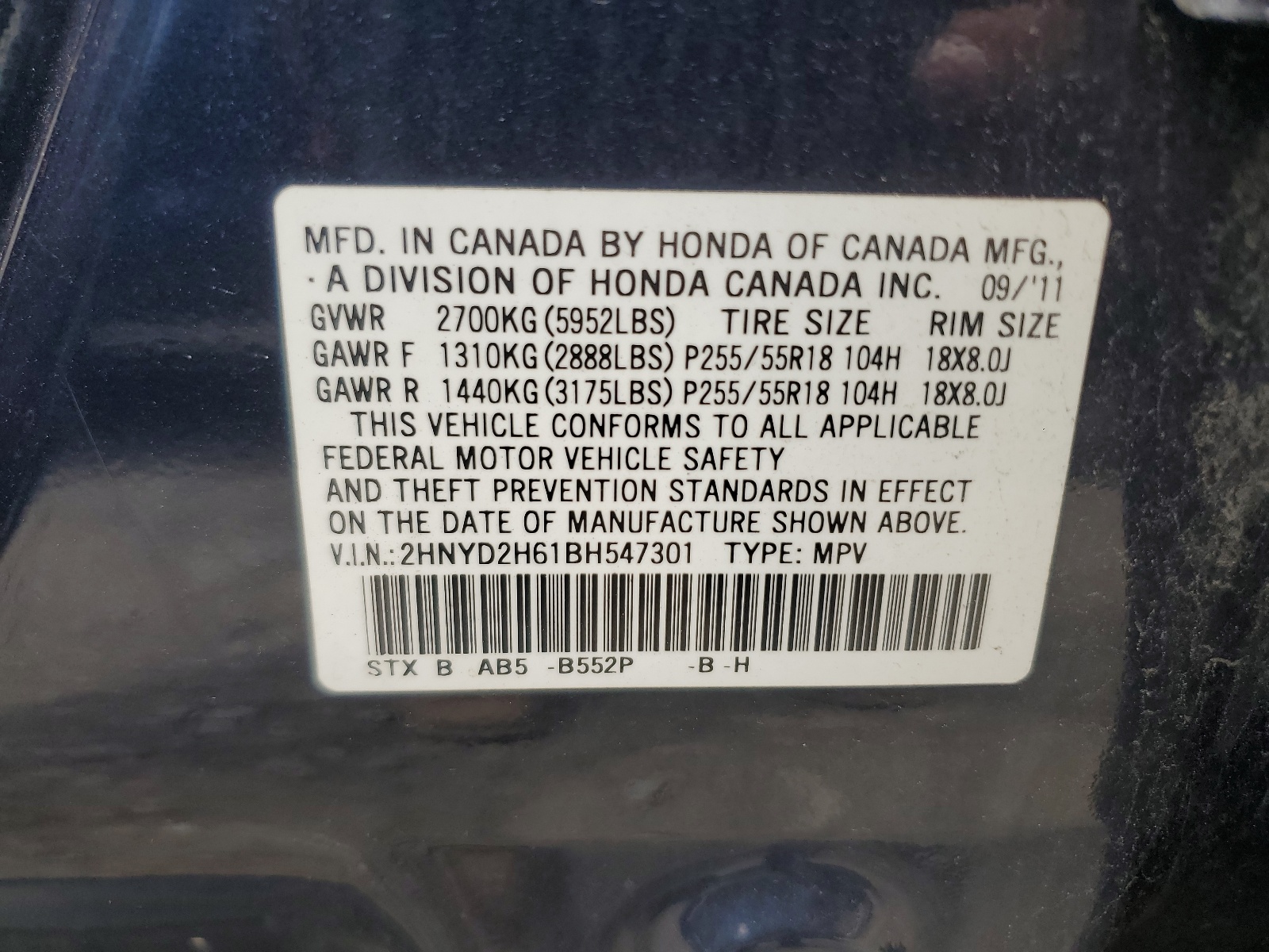 2HNYD2H61BH547301 2011 Acura Mdx Technology