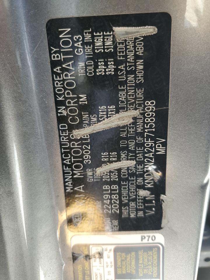 2015 Kia Soul VIN: KNDJN2A29F7158998 Lot: 62902914