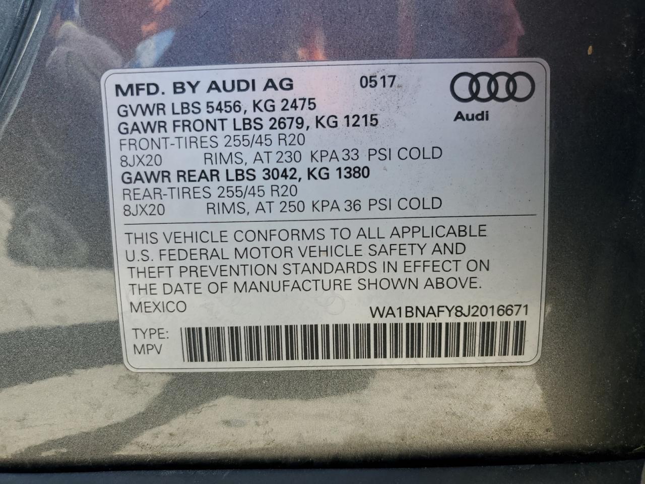 WA1BNAFY8J2016671 2018 AUDI Q5 - Image 13