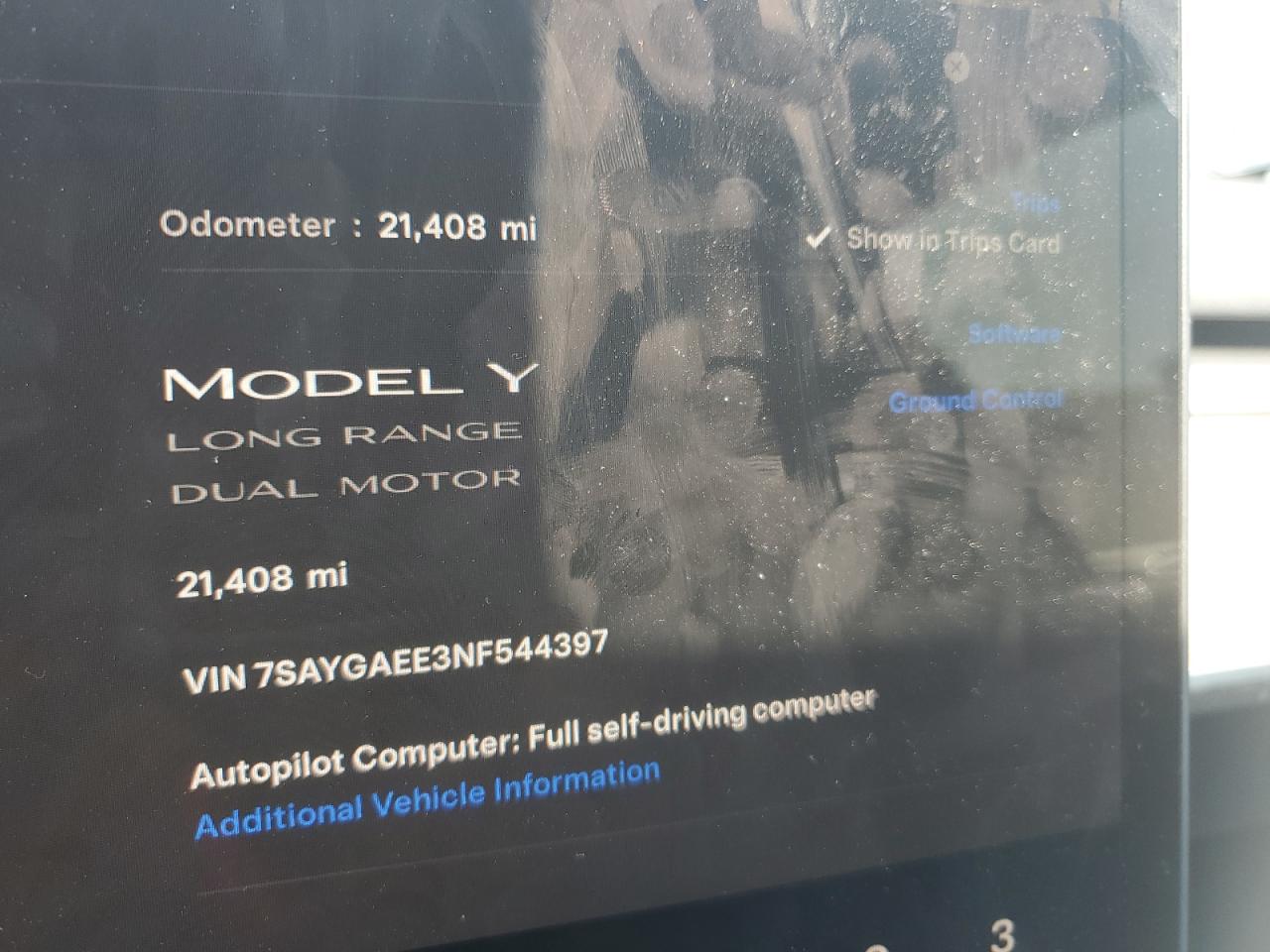 7SAYGAEE3NF544397 2022 Tesla Model Y