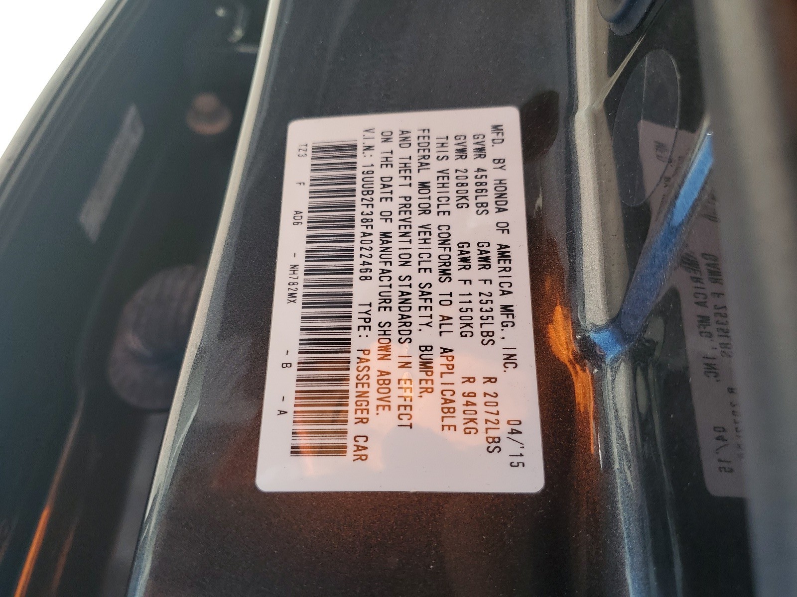 19UUB2F38FA022468 2015 Acura Tlx