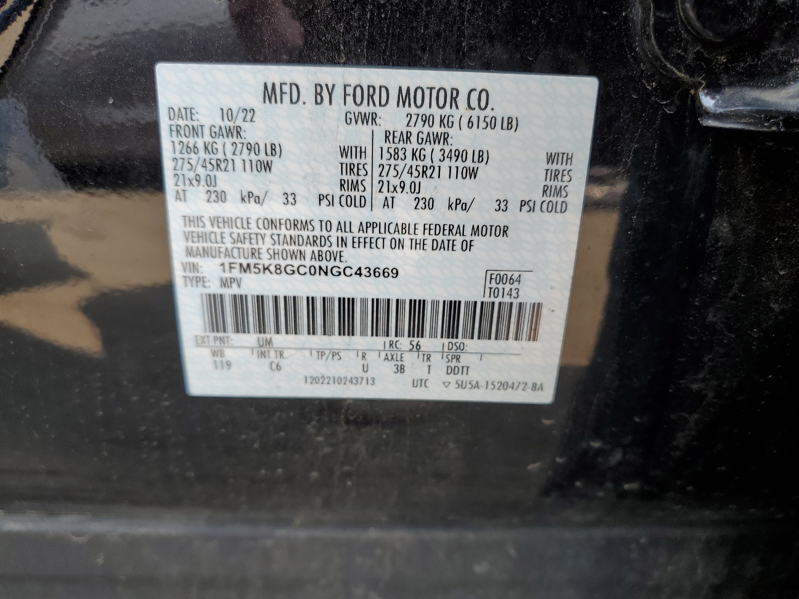 1FM5K8GC0NGC43669 2022 Ford Explorer St