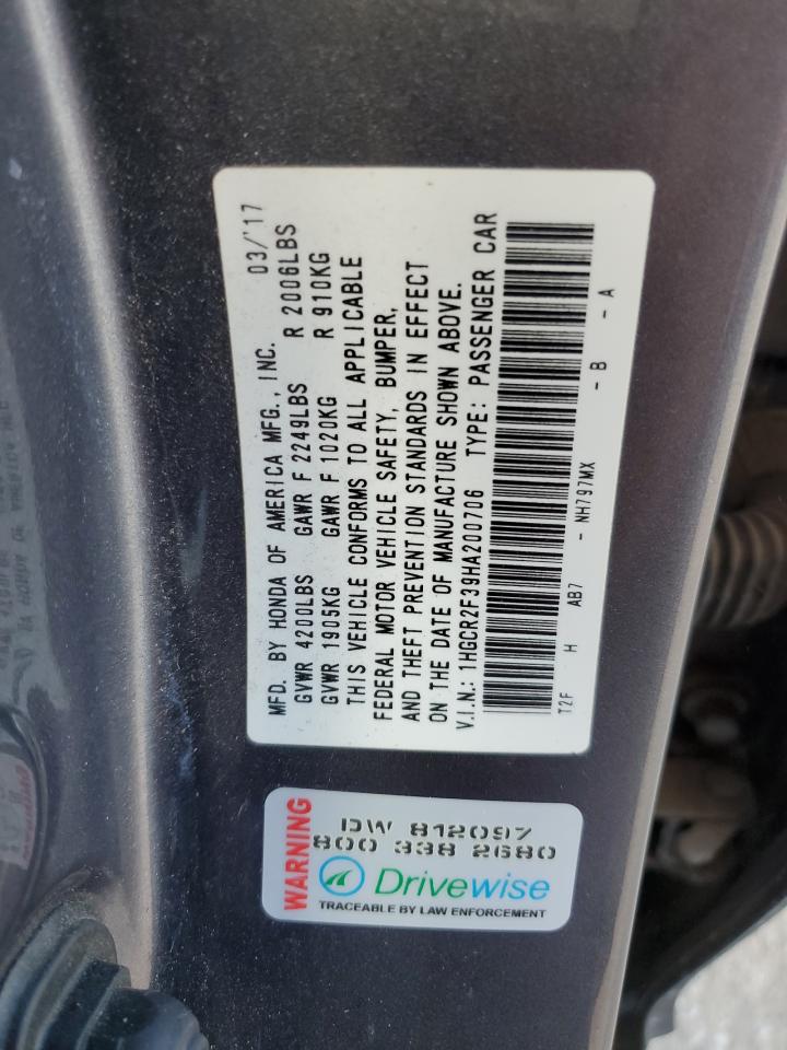 1HGCR2F39HA200706 2017 Honda Accord Lx