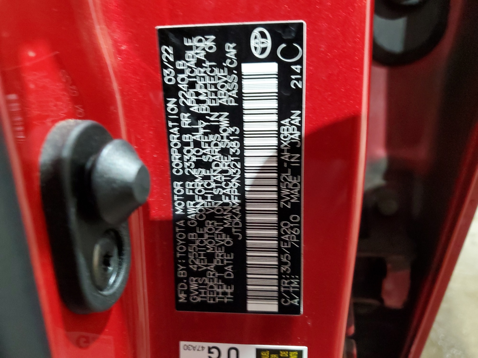 JTDKAMFP9N3213813 2022 Toyota Prius Prime Le