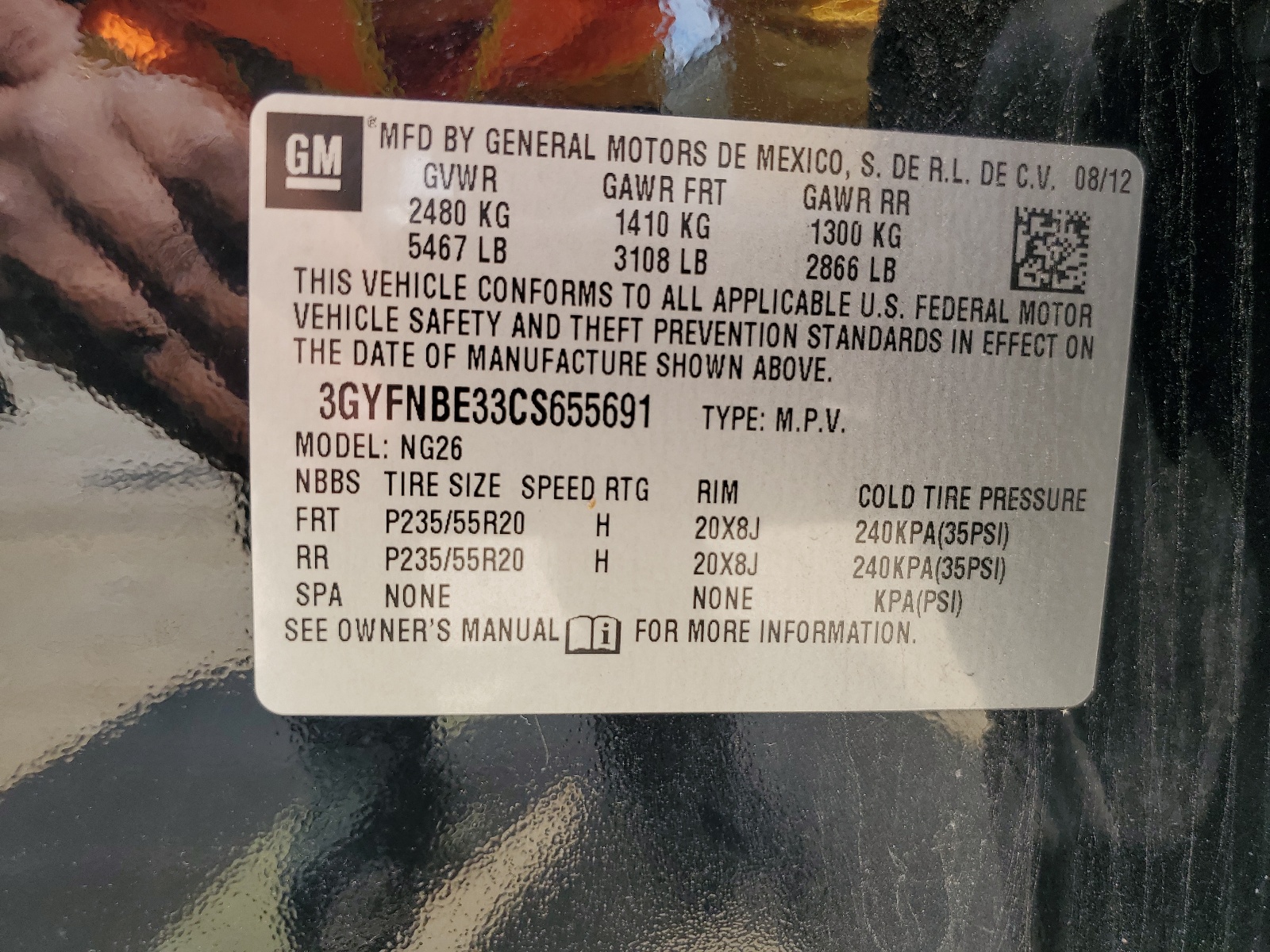 3GYFNBE33CS655691 2012 Cadillac Srx Performance Collection