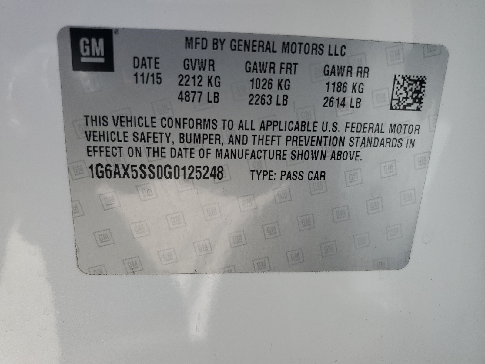 1G6AX5SS0G0125248 2016 Cadillac Cts Luxury Collection