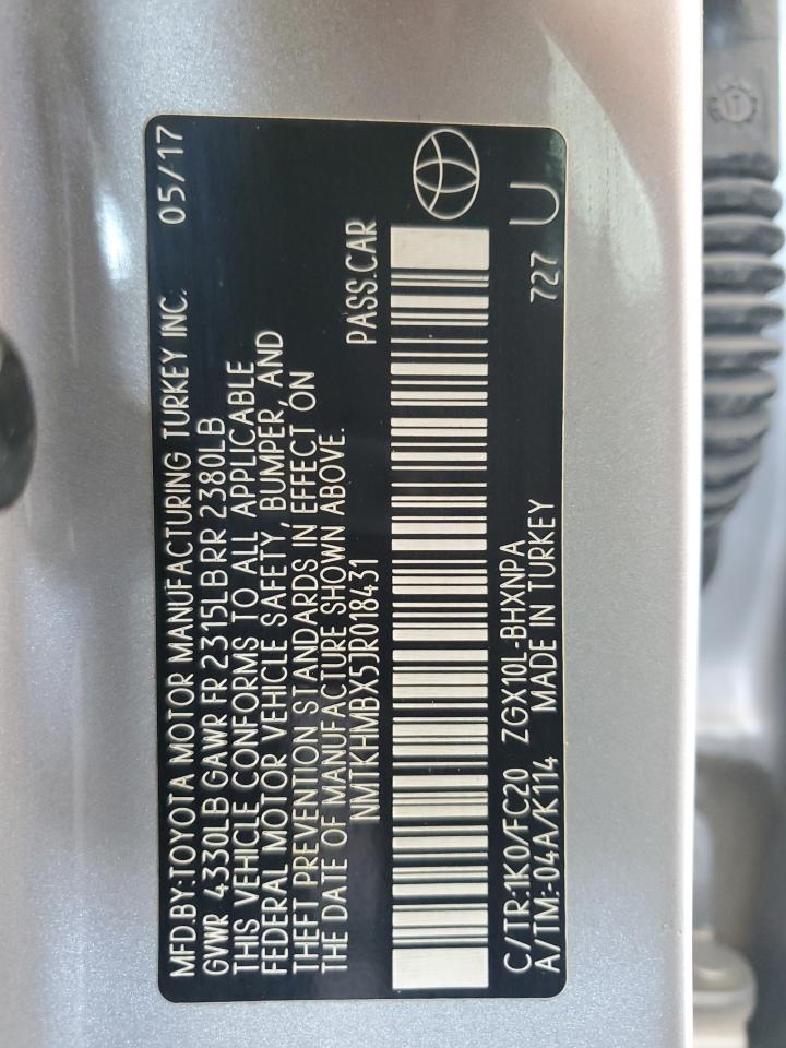 2018 Toyota C-Hr Xle VIN: NMTKHMBX5JR018431 Lot: 61254224