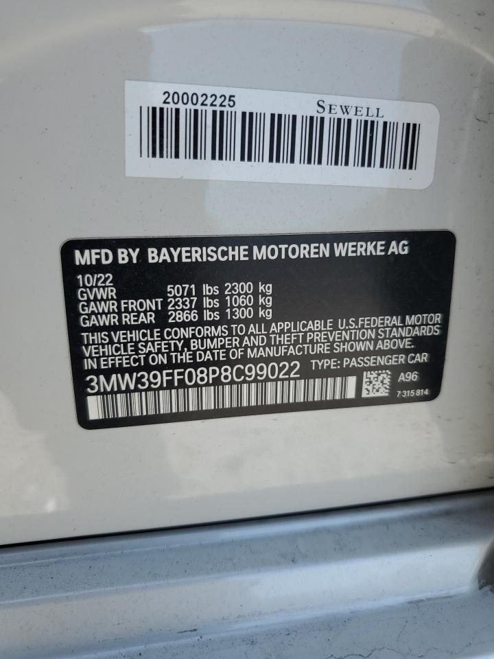 2023 BMW 330E VIN: 3MW39FF08P8C99022 Lot: 64893914
