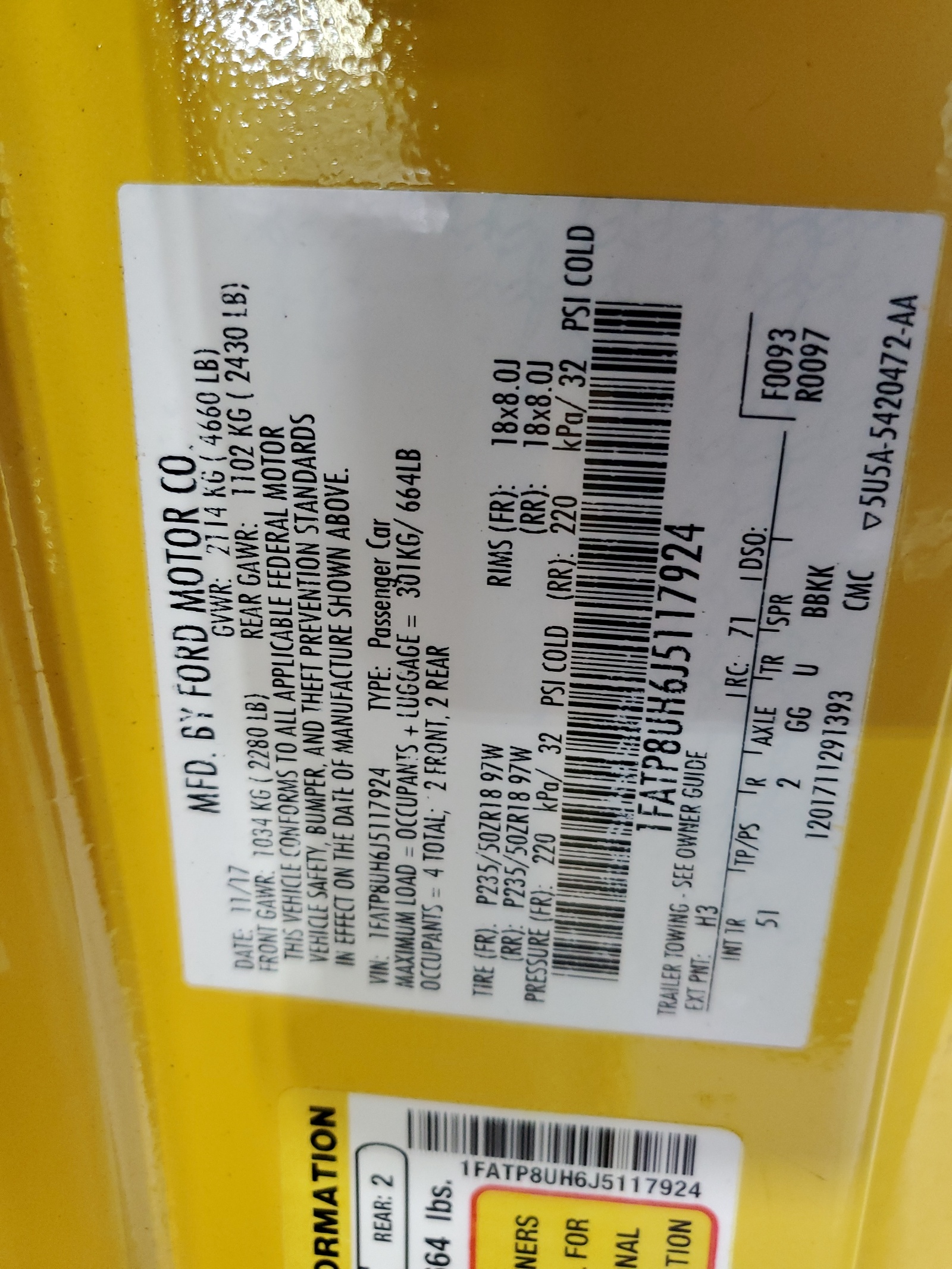 1FATP8UH6J5117924 2018 Ford Mustang