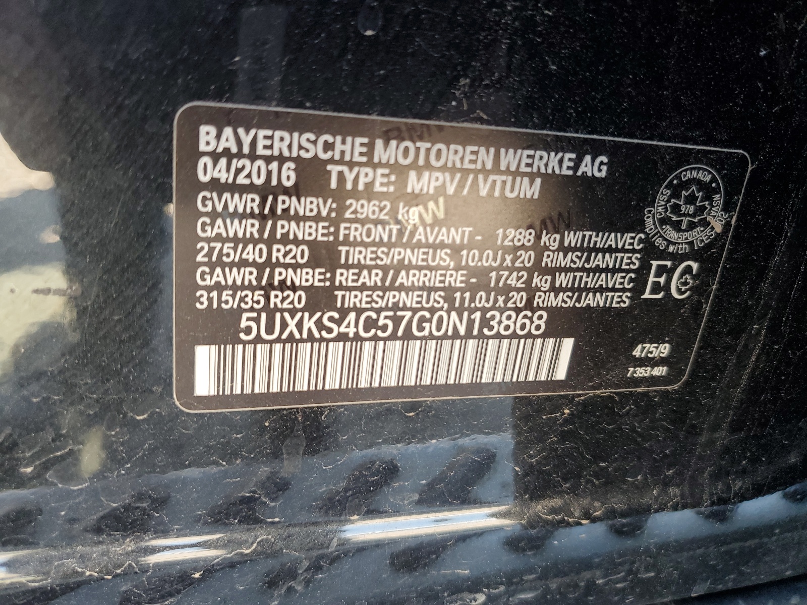 5UXKS4C57G0N13868 2016 BMW X5 xDrive35D