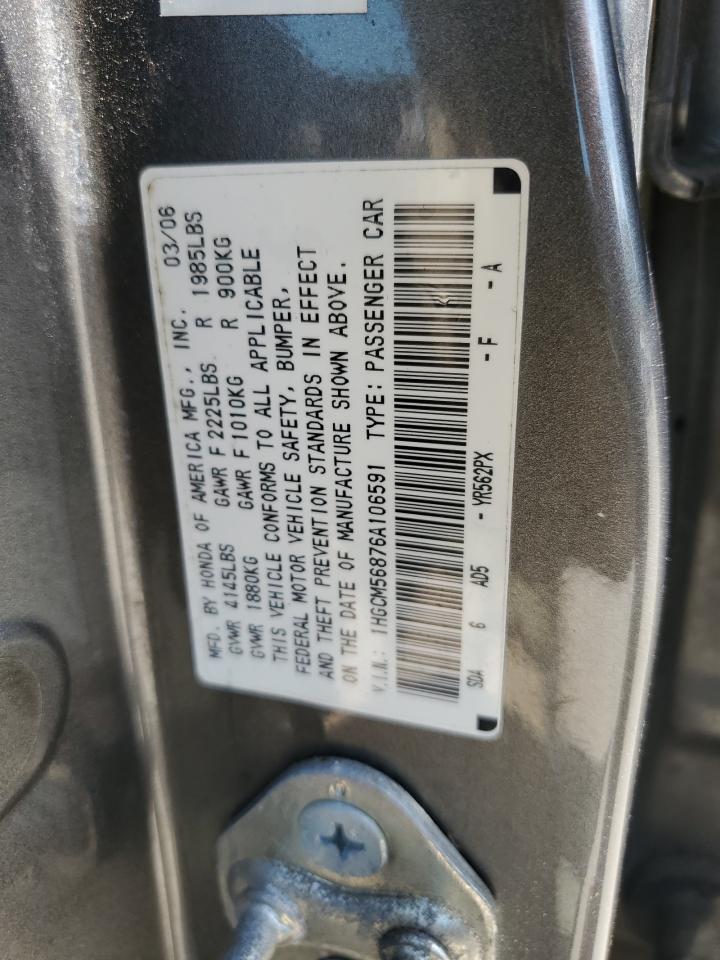 2006 Honda Accord Ex VIN: 1HGCM56876A106591 Lot: 61795774