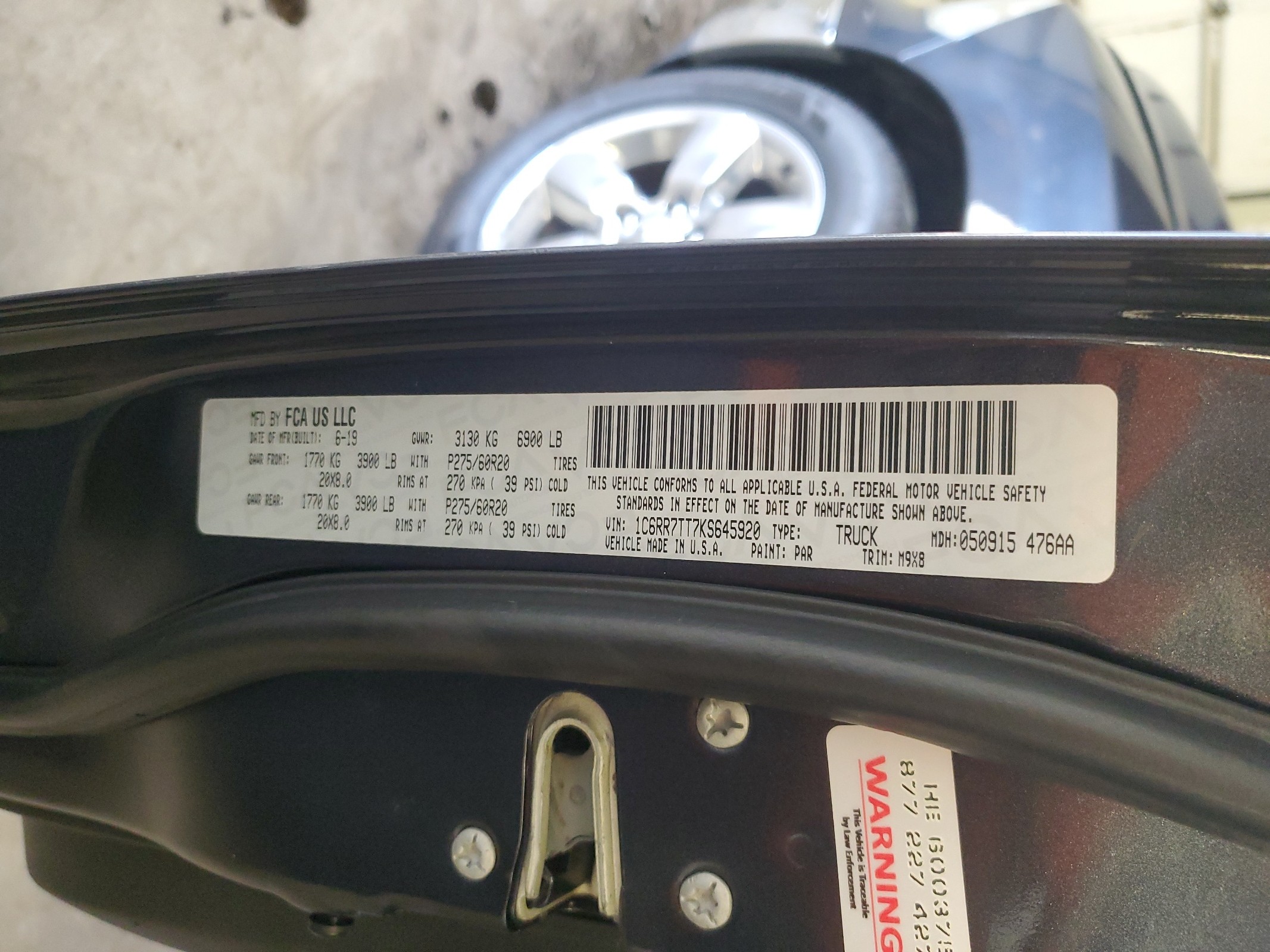 1C6RR7TT7KS645920 2019 Ram 1500 Classic Slt