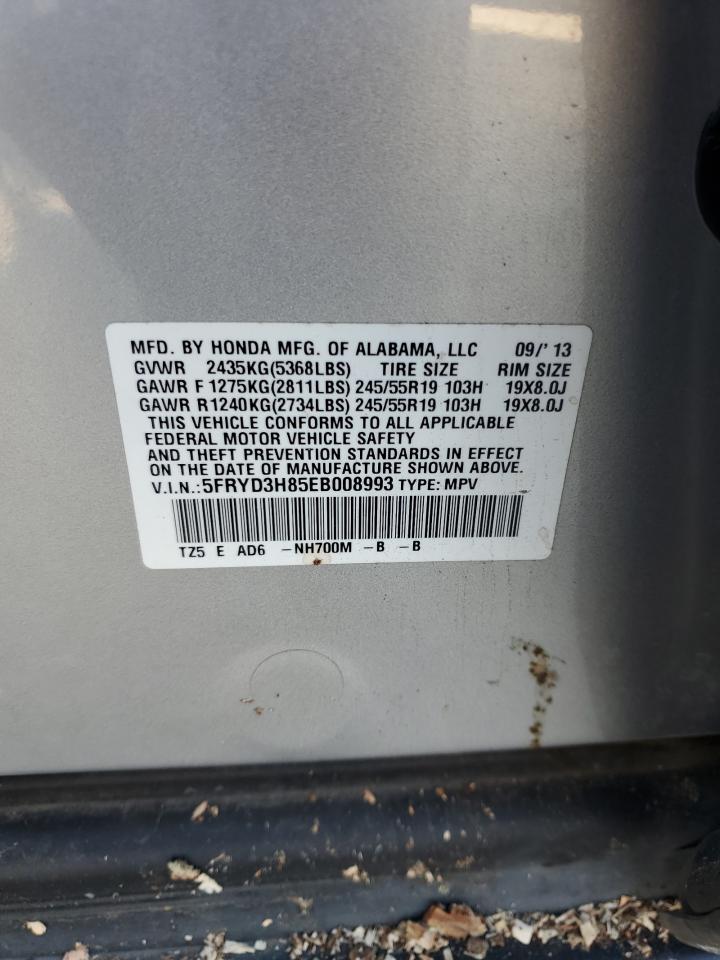 2014 Acura Mdx Advance VIN: 5FRYD3H85EB008993 Lot: 63482324