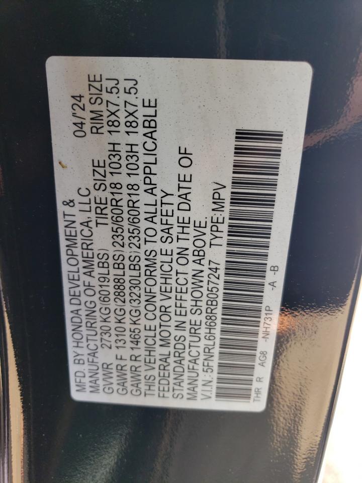 5FNRL6H68RB057247 2024 Honda Odyssey Exl