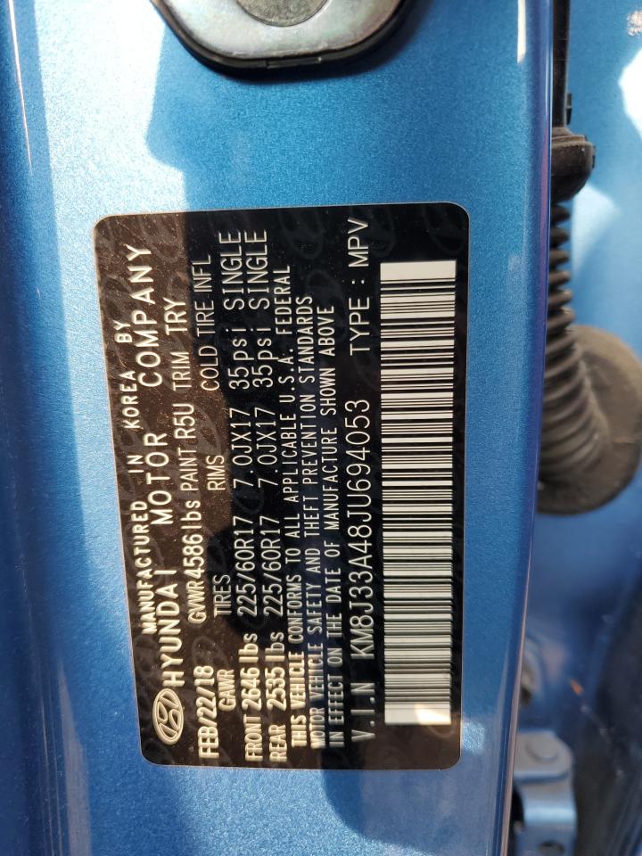 2018 Hyundai Tucson Sel VIN: KM8J33A48JU694053 Lot: 65146534