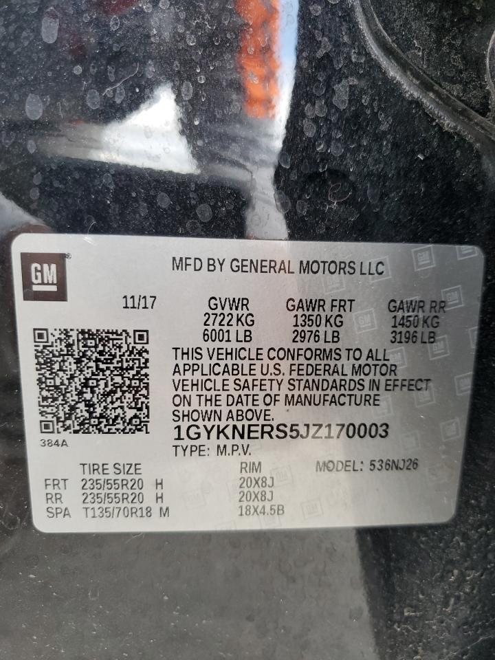 2018 Cadillac Xt5 Premium Luxury VIN: 1GYKNERS5JZ170003 Lot: 63424684