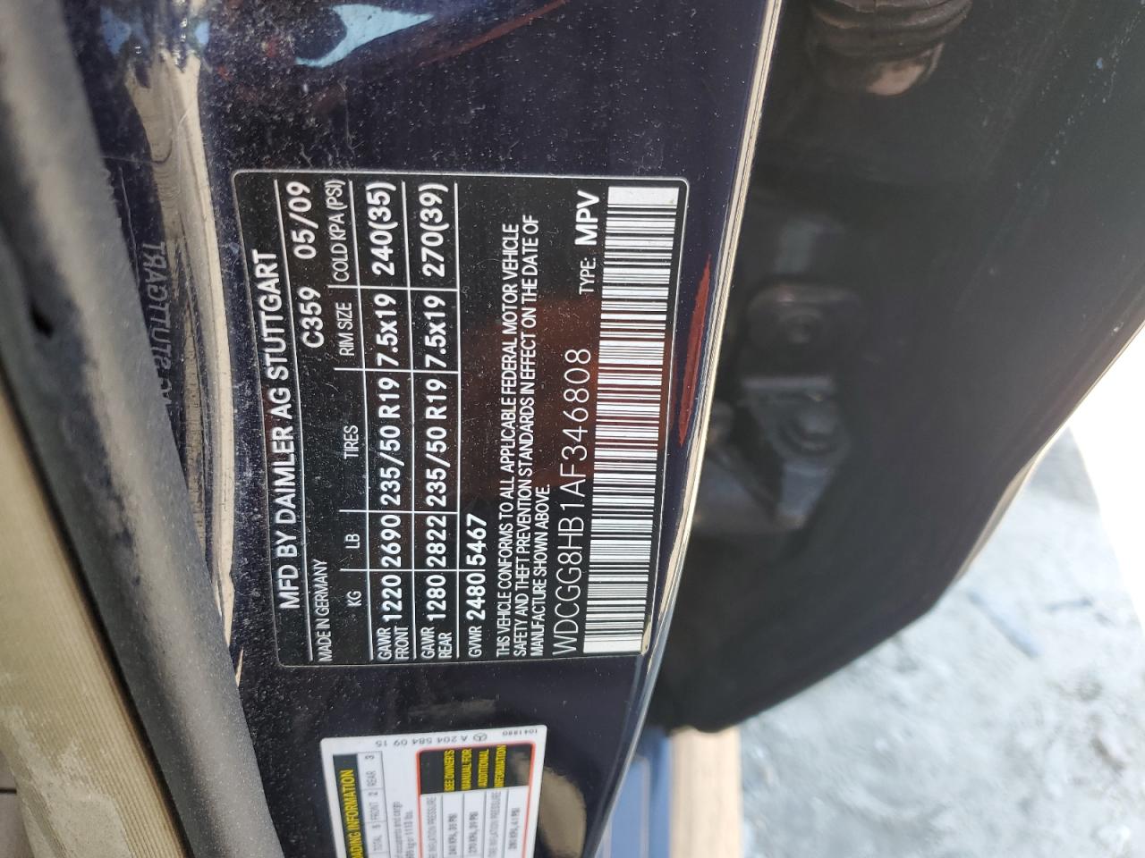 2010 Mercedes-Benz Glk 350 4Matic VIN: WDCGG8HB1AF346808 Lot: 64549314