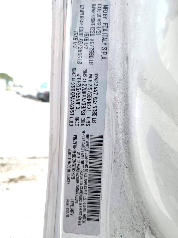 2021 Ram Promaster City Slt VIN: ZFBHRFBB0M6T92879 Lot: 61855314