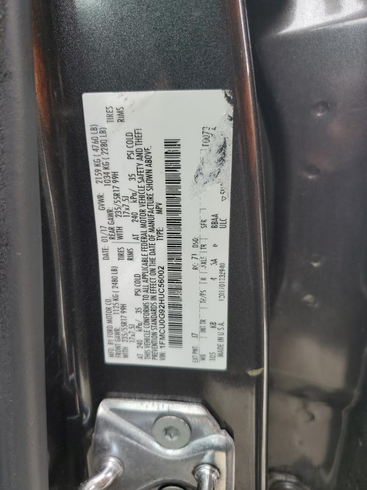 2017 Ford Escape Se VIN: 1FMCU0G92HUC56002 Lot: 61202794