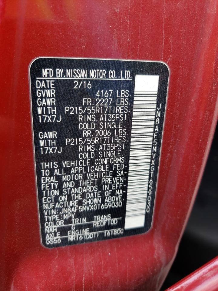 2016 Nissan Juke S VIN: JN8AF5MVXGT659030 Lot: 64634494